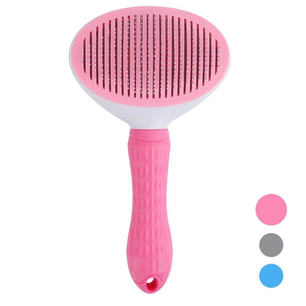 Purrfect Pet Kingdom Pet Hair Remover Comb for Shedding Pink Round Fine Needle Purrfect Pet Kingdom