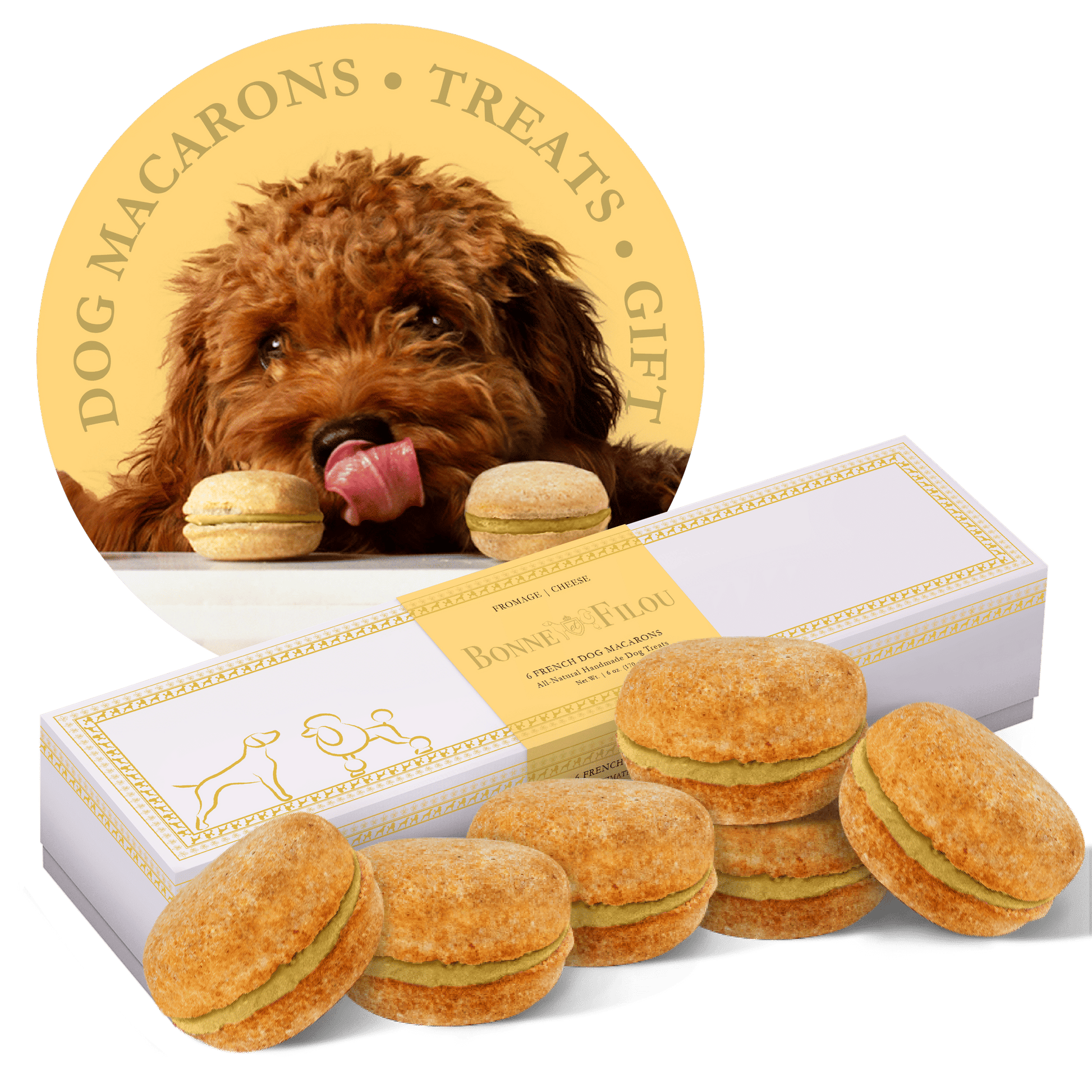 Dog Macarons - Count of 6 (Dog Treats | Dog Gifts) - Special - Berry Charmz - Cheese - D0102HIRL6W - Cheese