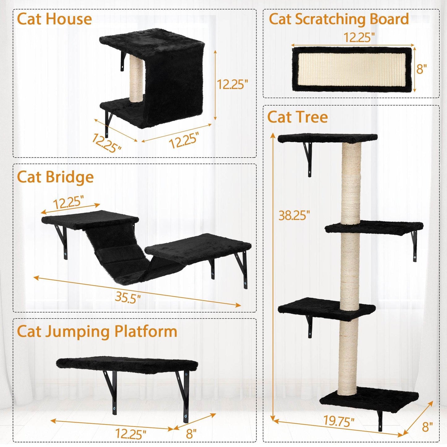 Purrfect Pet Kingdom Cat Wall Shelves Set β Elevated Perches & Scratching Posts Purrfect Pet Kingdom