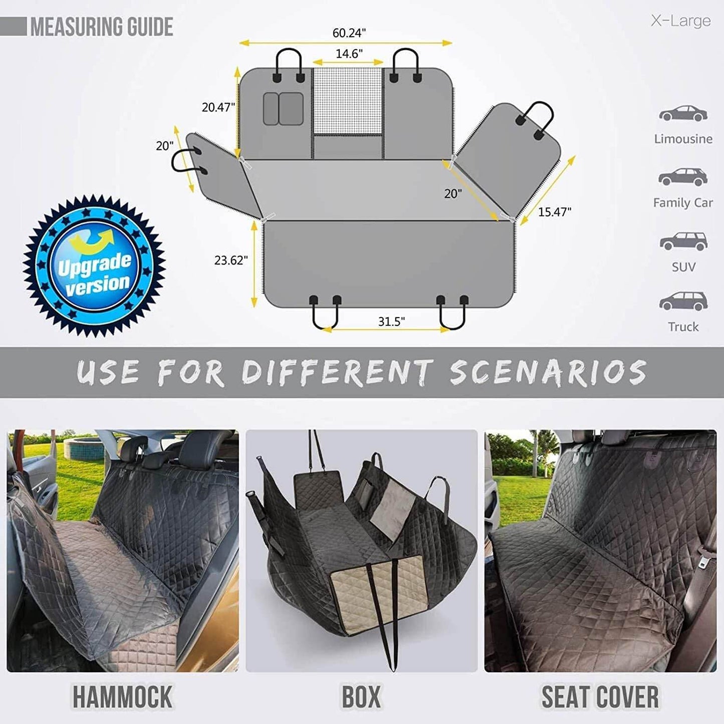 Purrfect Pet Kingdom Waterproof Pet Car Seat Cover Purrfect Pet Kingdom