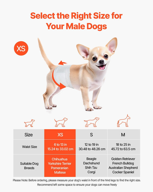 Disposable Male Dog Diapers Super Absorbent Male Dog Wrap XS