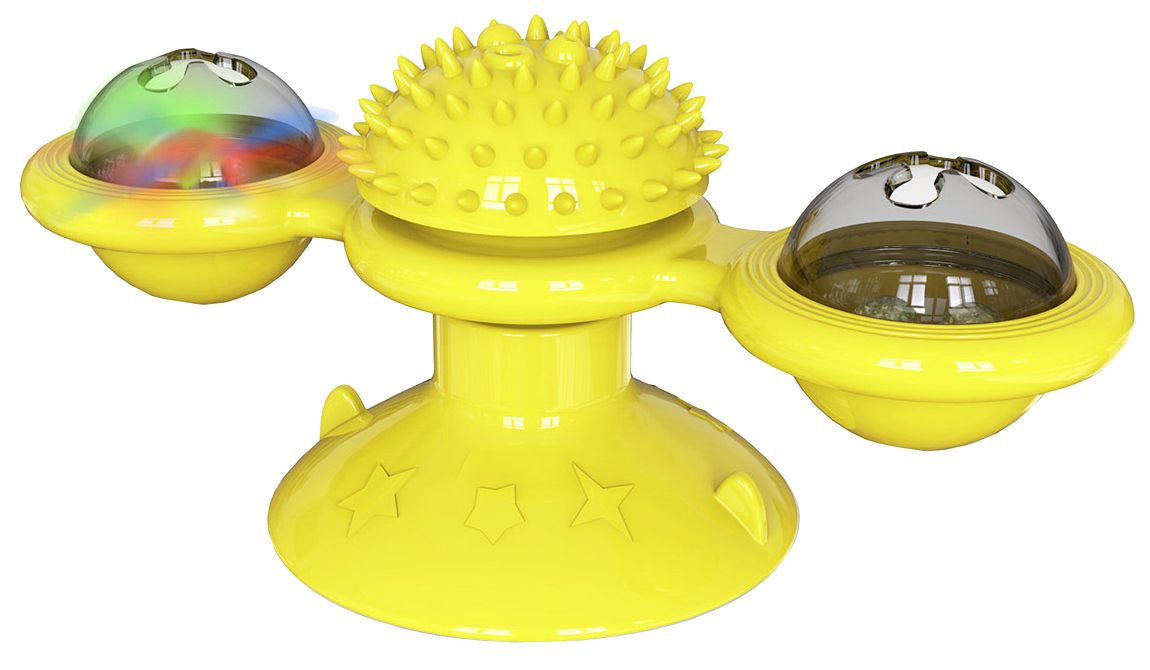 Purrfect Pet Kingdom Cat Enrichment Spinning Toy Yellow Purrfect Pet Kingdom