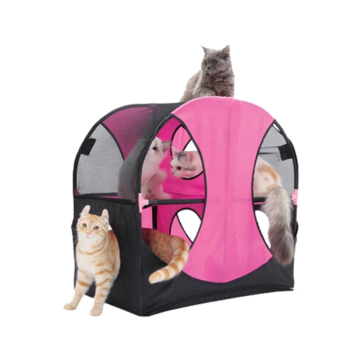Purrfect Pet Kingdom Collapsible Cat House with Tunnel Purrfect Pet Kingdom