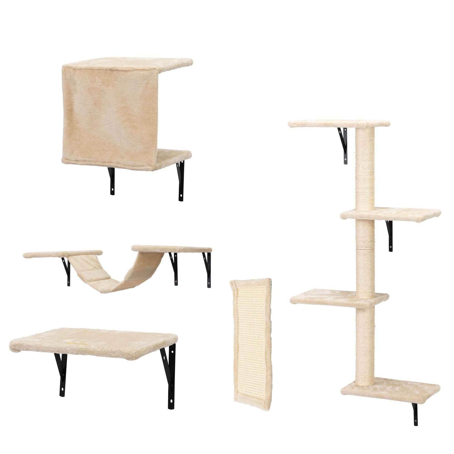 Purrfect Pet Kingdom Cat Wall Shelves Set β Elevated Perches & Scratching Posts Purrfect Pet Kingdom
