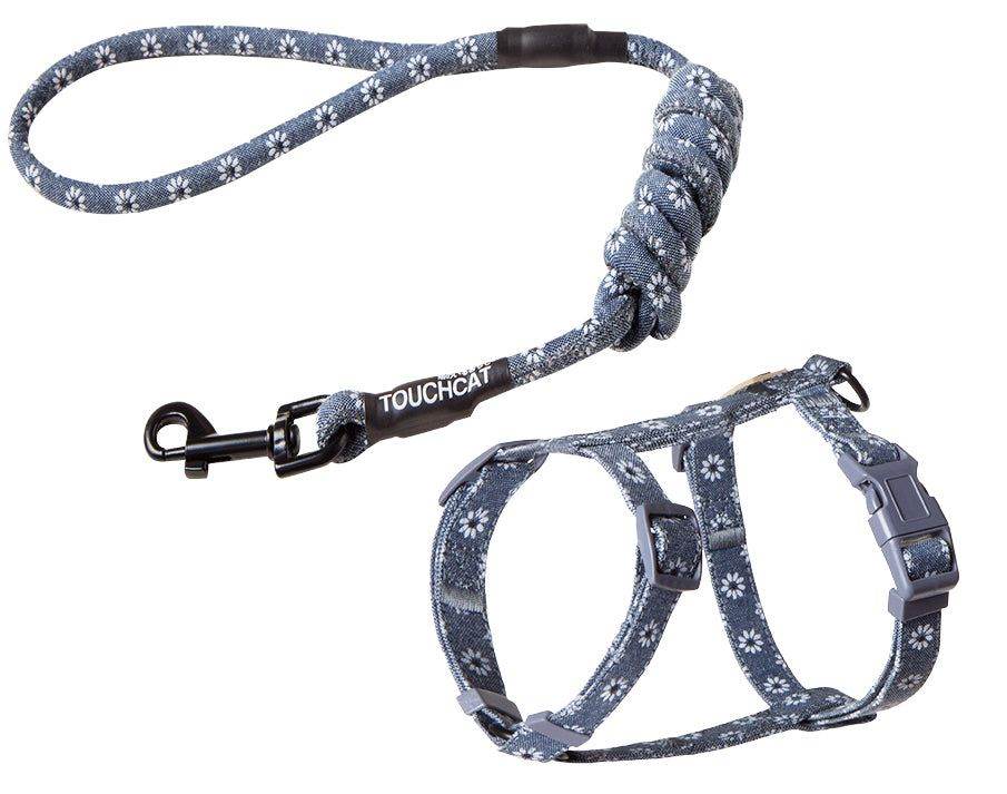 Purrfect Pet Kingdom Escape Proof Cat Harness and Leash Medium Dark Grey Purrfect Pet Kingdom