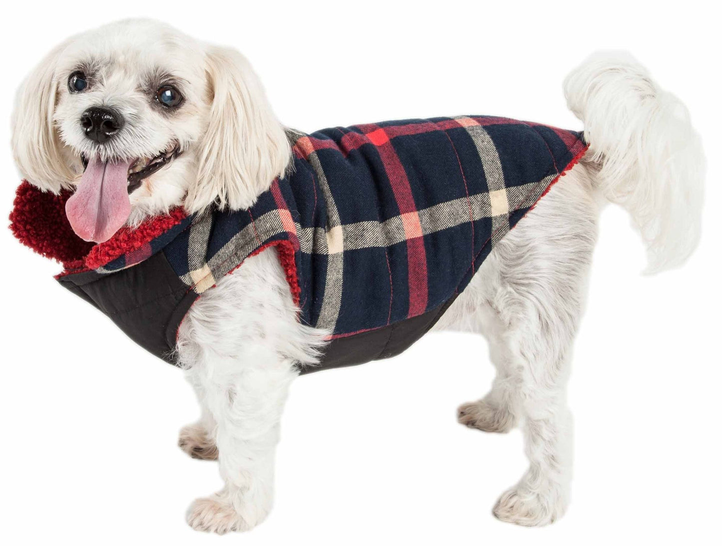 Purrfect Pet Kingdom Warm Winter Dog Jackets Plaid Coat X-Small Blue Purrfect Pet Kingdom