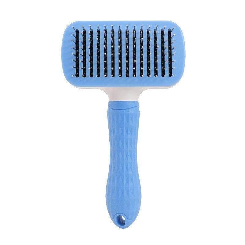 Purrfect Pet Kingdom Pet Hair Remover Comb for Shedding Blue Square Fine Needle Purrfect Pet Kingdom