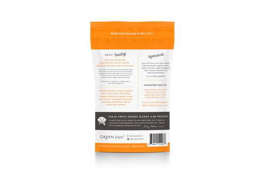 Green Juju Freeze Dried Duck Orange Whole Food Bites (3OZ) - Green Juju Dog Treats - The Family Pet