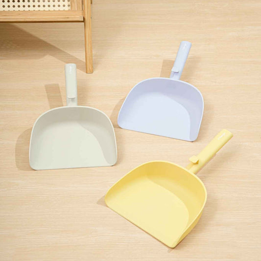 MangoPets durable cat litter changing tool set in pastel colors including yellow, light blue, and light gray
