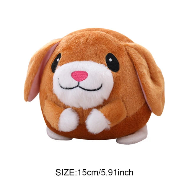 Interactive durable plush toy for energetic dogs in a cute dog shape, 15cm size for playtime fun
