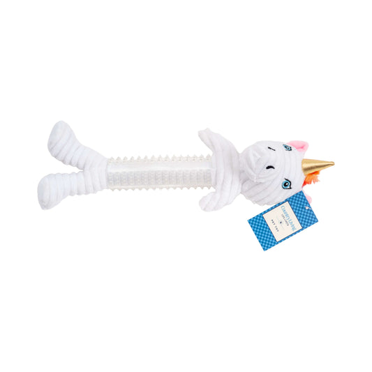 Durable unicorn plush for dogs with soft texture and chewable body for playful pups
