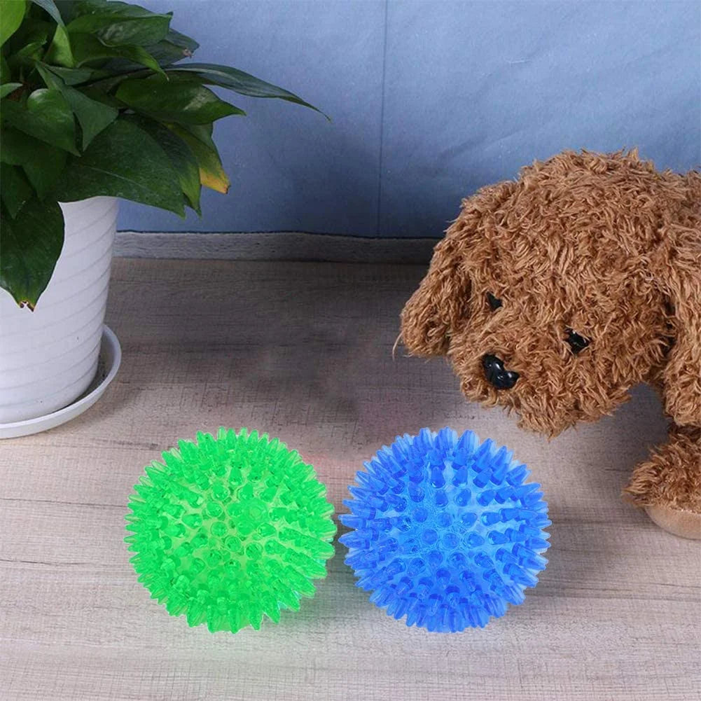 Durable Dog Toy Ball with Squeaker – Teeth Cleaning, Chew - Resistant, High Bounce Toy for Medium Dogs - Elevate Marketplace