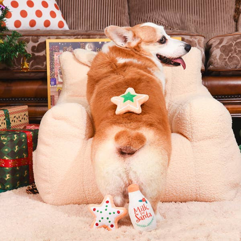 Happy Woofmas Milk & Cookies Plush Dog Toy Set - 3 Pc