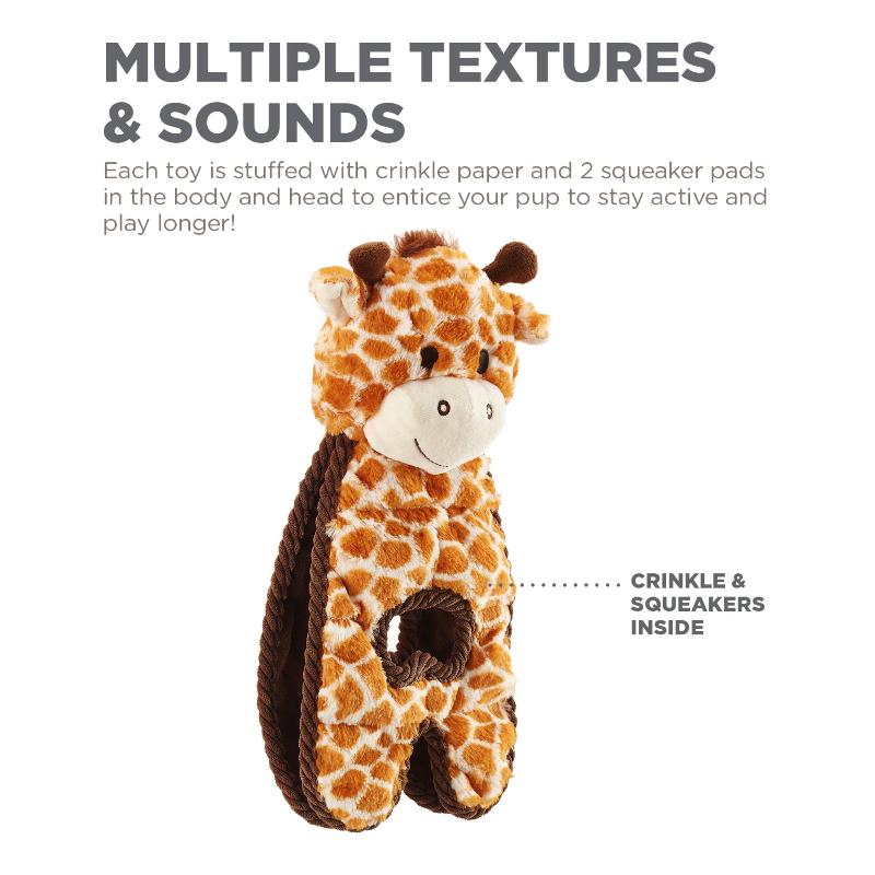 Cuddle Tugs Giraffe Plush Dog Toy