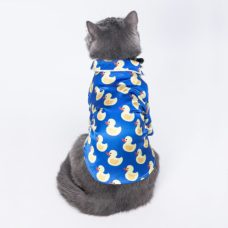 Silk Dog Pajamas Duck Print Soft Sleepwear 🦆