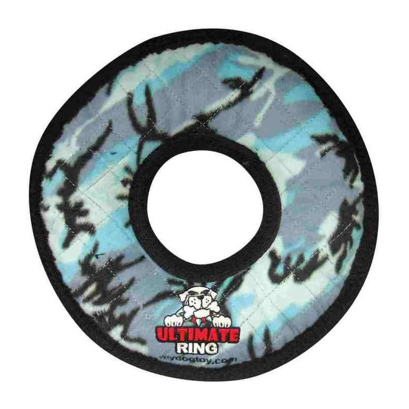 Tuffy Ultimate Ring Camo Blue Dog Toy