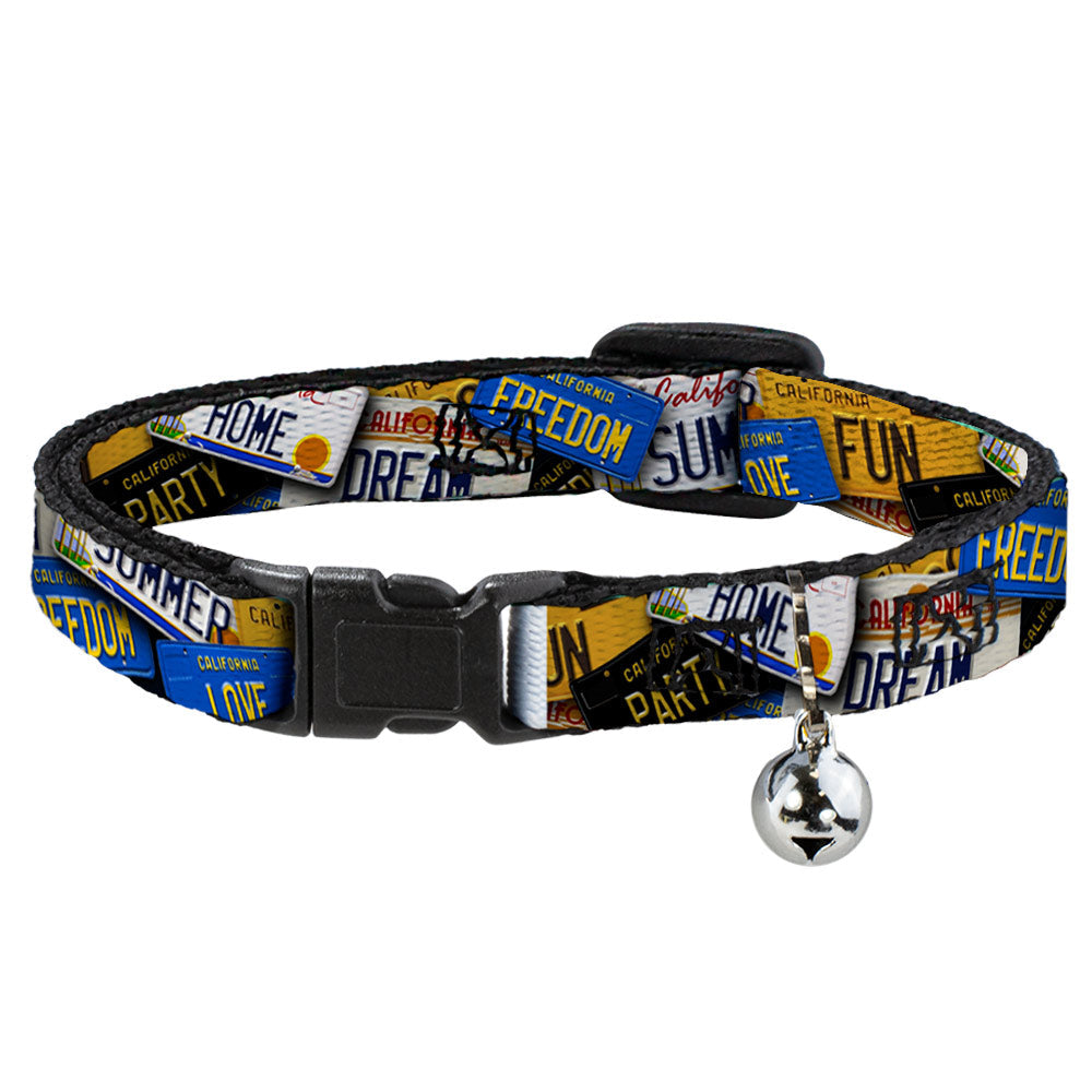 Cat Collar Breakaway - Cali License Plates Stacked - Breakaway Cat Collars - Buckle - Down