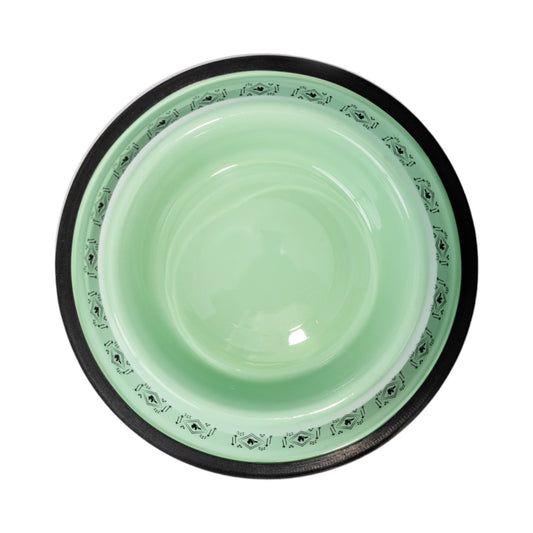 Dog Feeder Non-Skid Boho Stainless Steel Bowl with Whimsical - detail product image for dog feeder