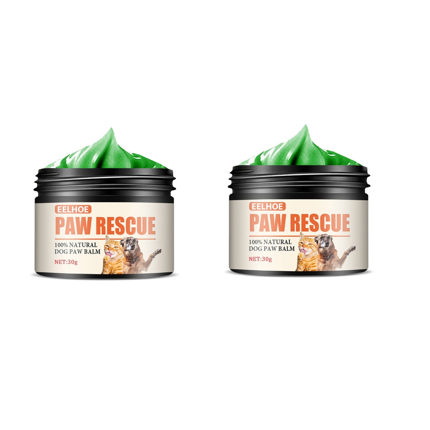 EELHOE Paw Rescue 100% Natural Dog Paw Balm, soothing foot balm for pets in a green container