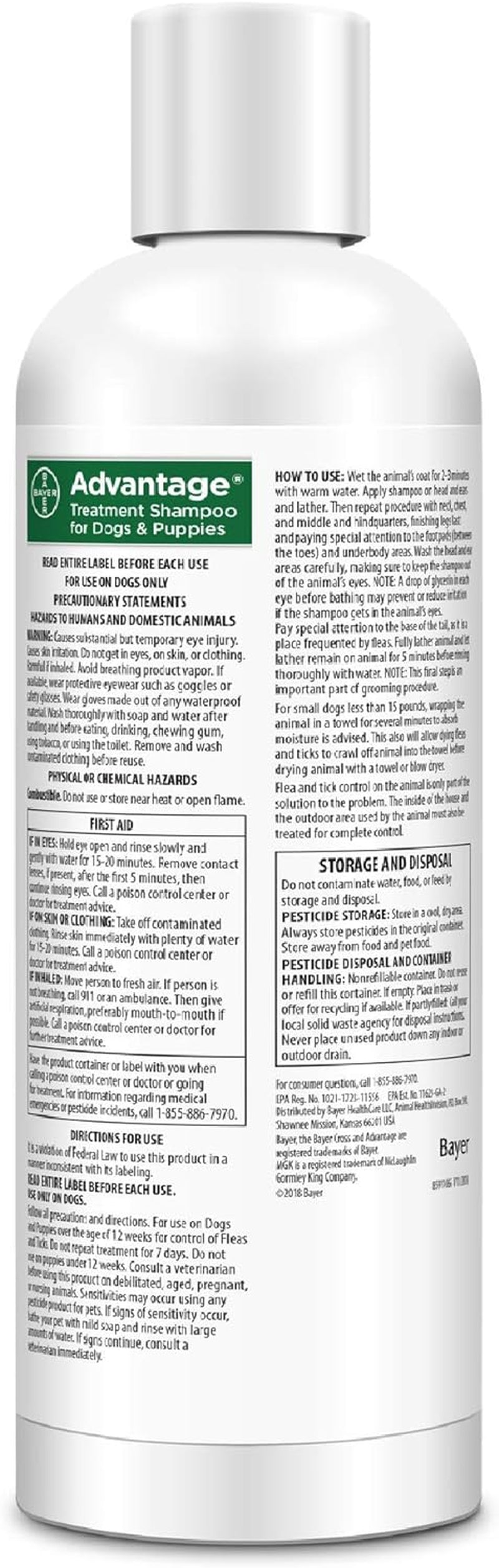 Advantage Flea and Tick Shampoo for adult dogs, the best tick shampoo for adult dogs with natural ingredients