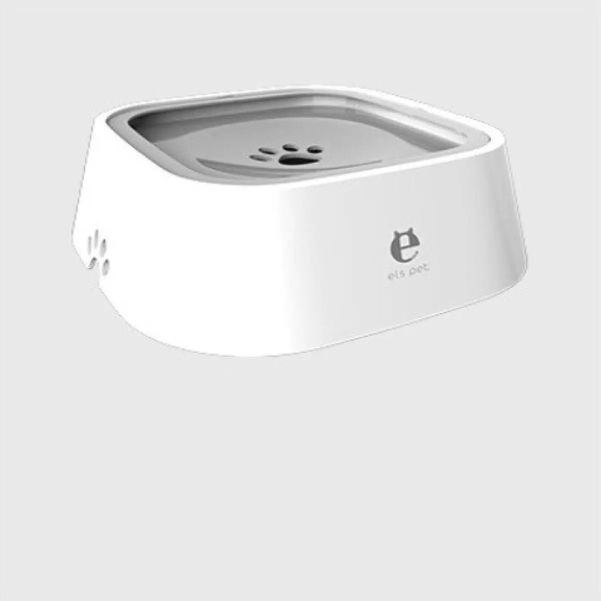 Purrfect Pet Kingdom spill proof pet water bowl with paw print design and white base