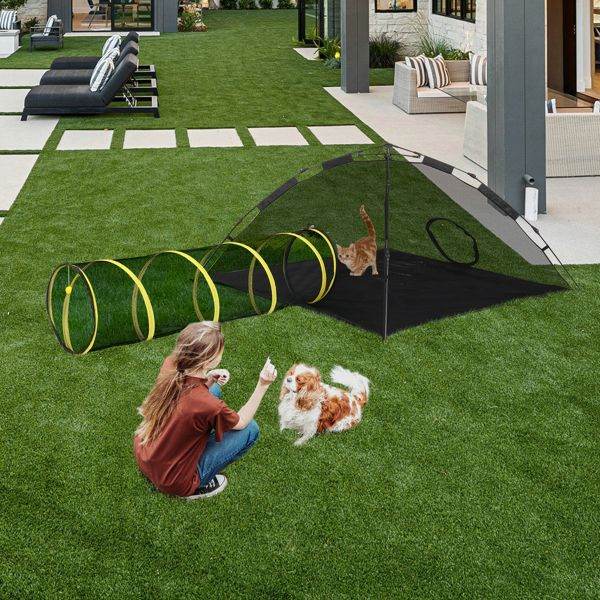 Purrfect Pet Kingdom Enclosed Cat Playpen for Outdoors Purrfect Pet Kingdom