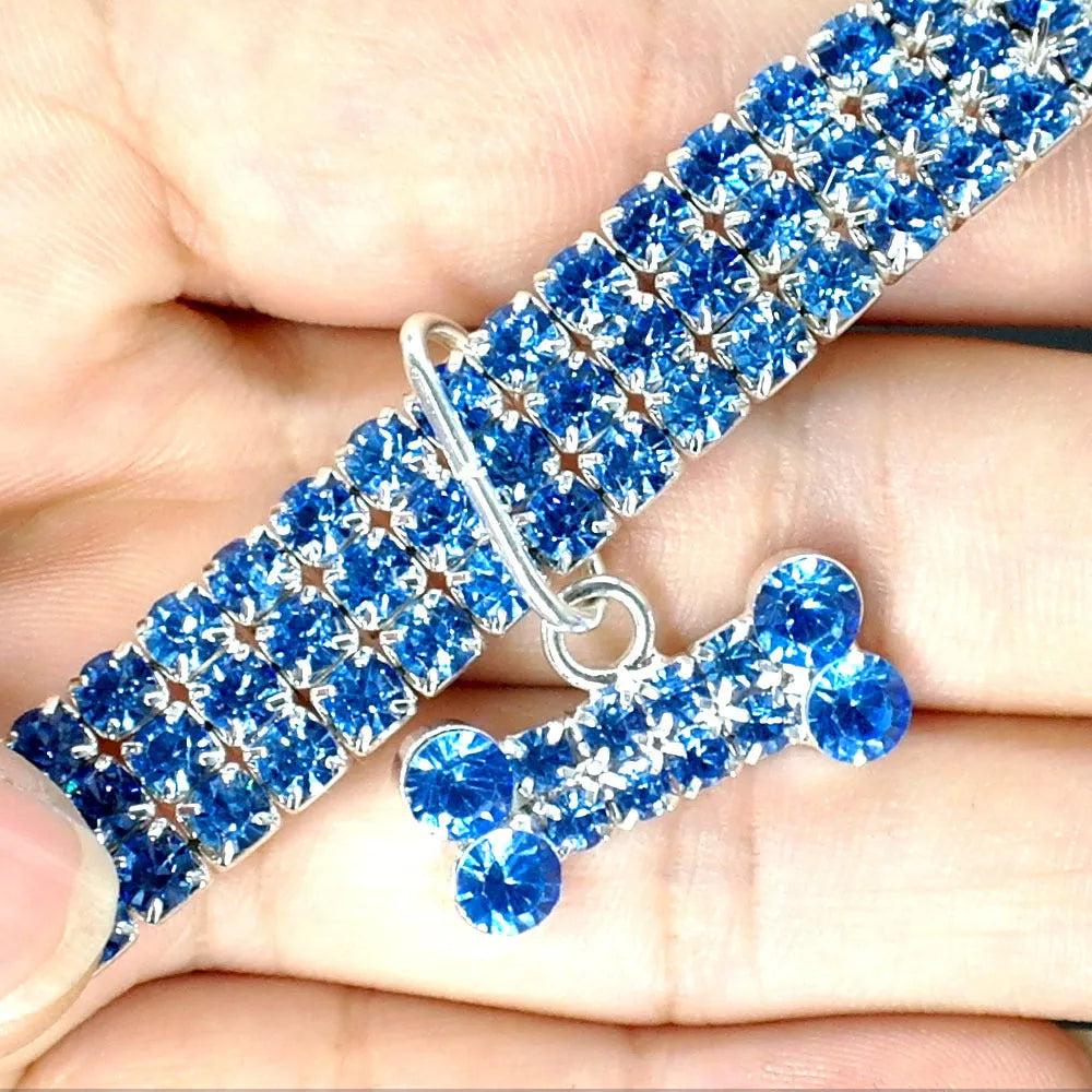 Estely - Bling Crystal Rhinestone Dog Collar for Small Pets and Cats - Dog Collars