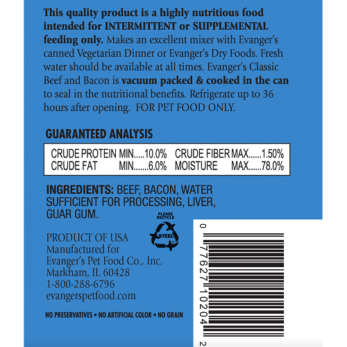 Evangers All Life Stages Classic Beef & Bacon Wet Dog Food (12.5oz)