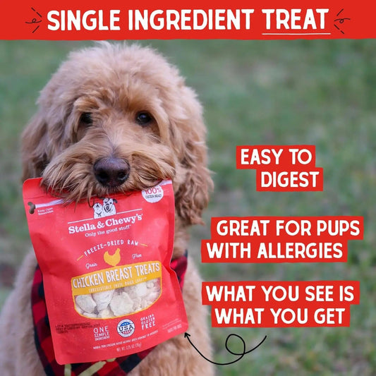 Freeze-Dried Raw Chicken Breast Dog Treats - Single Ingredient,