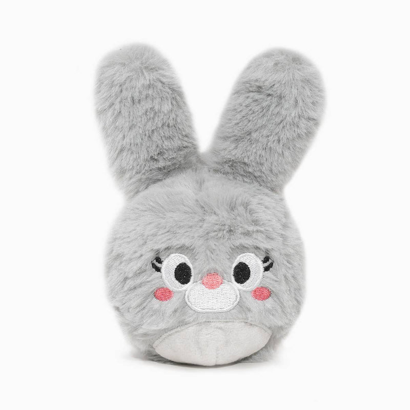 Farm Friendz Super Ball Grey Bunny Plush Dog Toy
