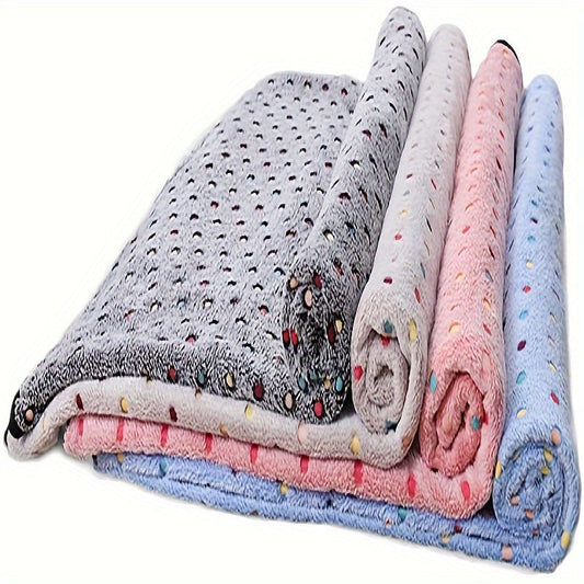 Pet Bed Blanket Coral Velvet Flannel Quilt Mat