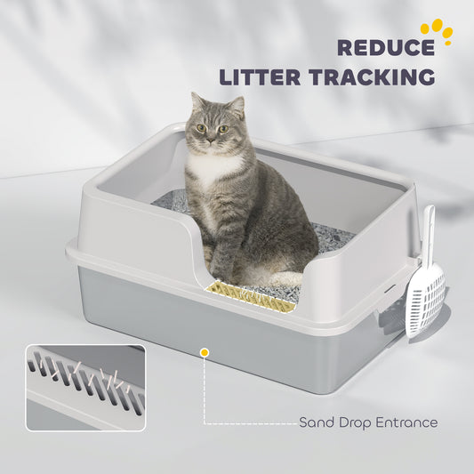 Stainless Steel Cat Litter Box - High-Sided Anti-Leak Pan