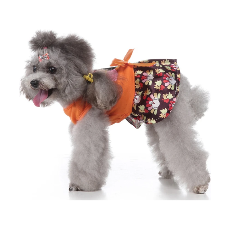 Fall Turkey Bow Dog Dress