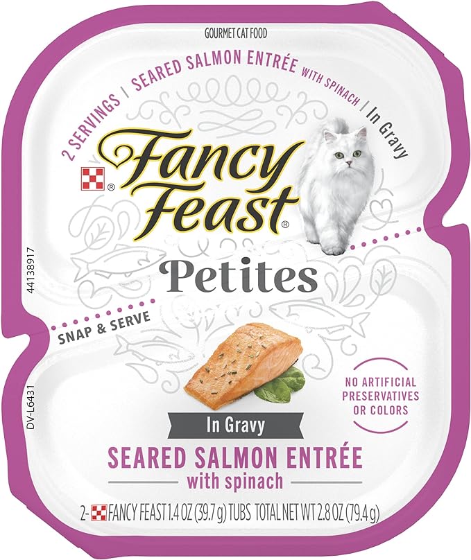 Fancy Feast Petites Seared Salmon with Spinach in Gravy Wet