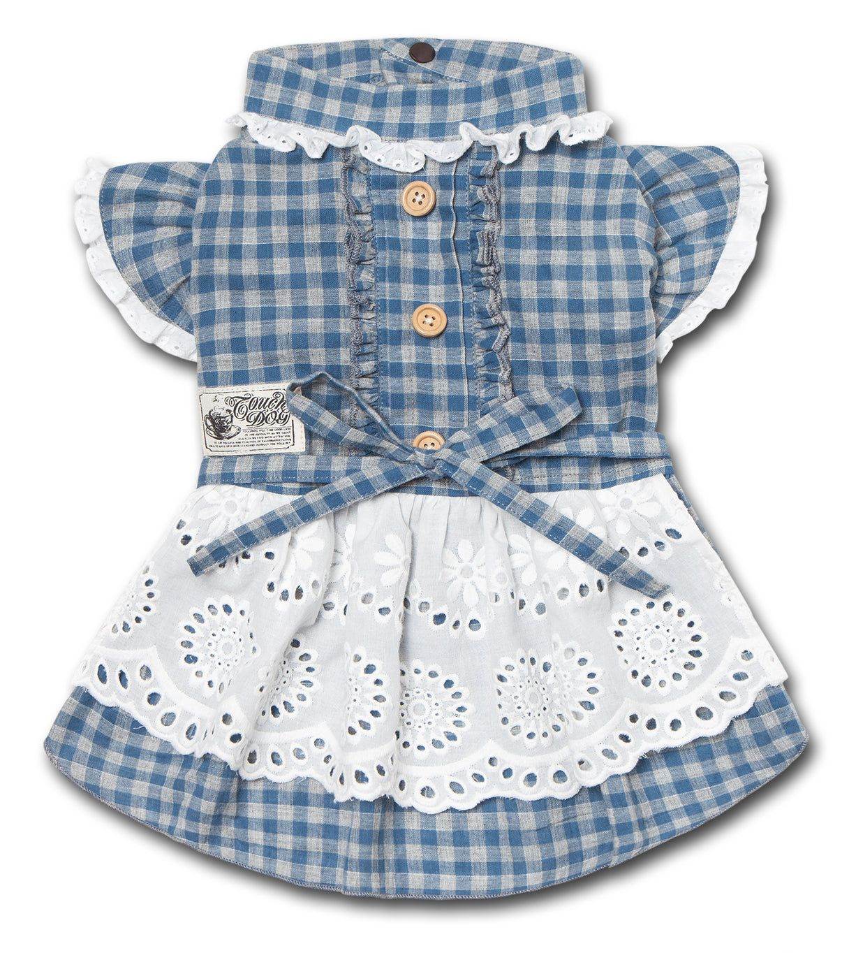 Purrfect Pet Kingdom Plaid Dog Dress for Small Dogs Fashion Clothes X-Small Blue Purrfect Pet Kingdom