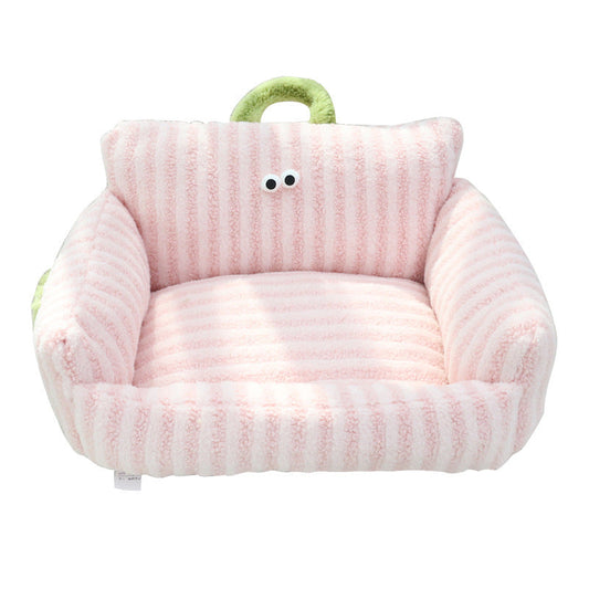 Cozy Big Eyes Sofa Nest Dog Bed for Warmth and Comfort Sleep