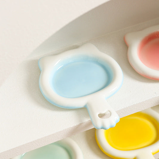 Purrfect Pet Kingdom Ceramic Cat Bowl Cat Plate Snack Bowl Rice Bowl Dinner Plate (Blue, Small) - Premium Cat Bowls & Feeders