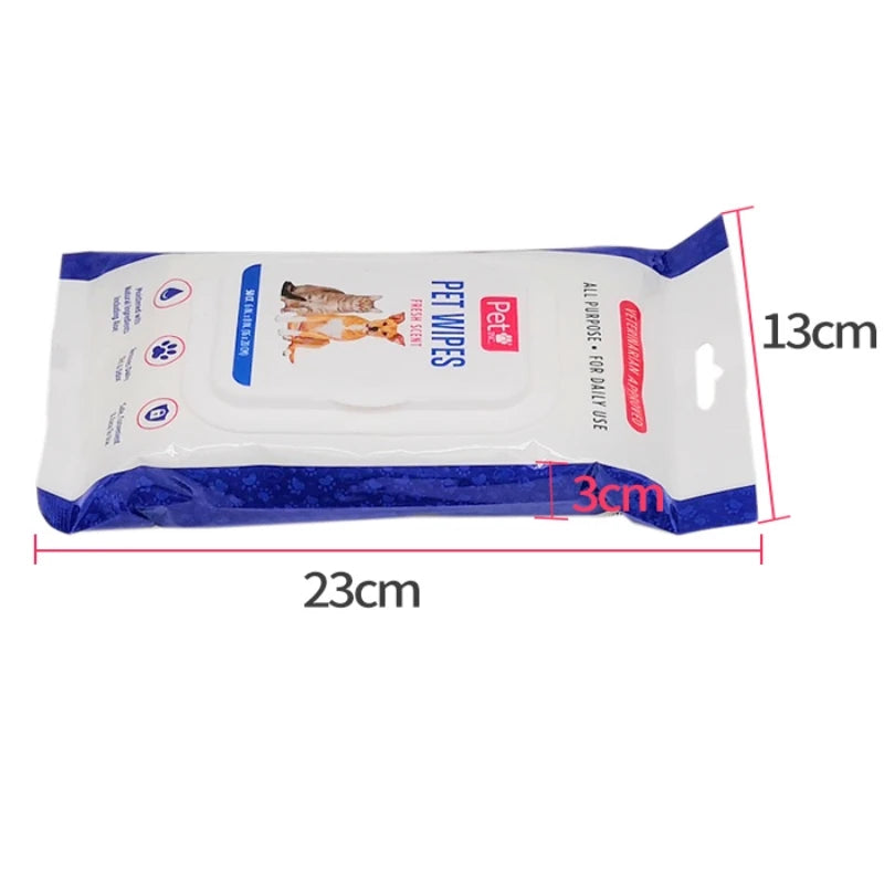 100pcs Non Woven Mild Organic Ears Eyes Paws Body Cleaning Safety Health Pet Wipes For Dog Cat Get rid of the Small Animals Dirt
