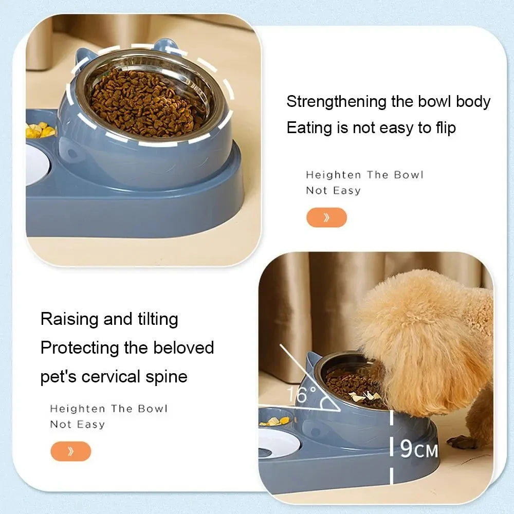 2 In 1 Cat Bowl Water Dispenser Automatic Water Storage Pet Food Bowl Food Container With Waterer Feeder Dog Cat Food Bowl