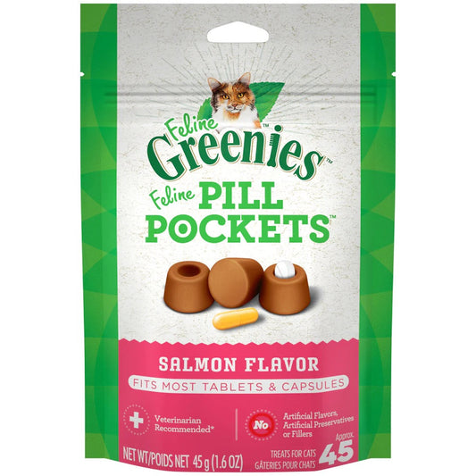 Greenies FELINE GREENIES Salmon Flavored Pill Pockets - Greenies Cat Treats - The Family Pet