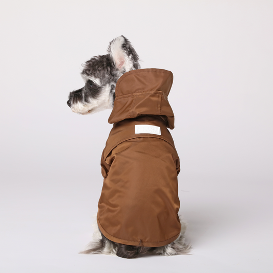 Tribeca Adjustable Velcro Raincoat Choco Dog Apparel Premium - detail view