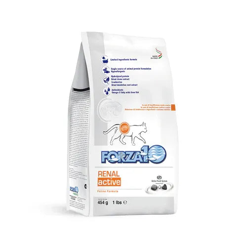 FORZA10 Adult Anchovy Renal Active Dry Cat Food 1kg bag by The Family Pet, budget-friendly option for cat owners.