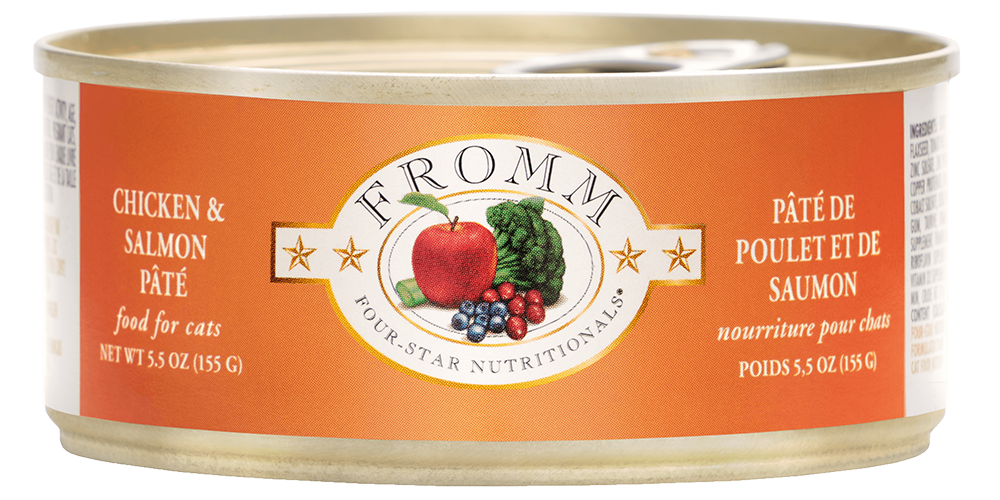 Wet Cat Food Chicken Salmon Pate 5.5oz Fromm ๐