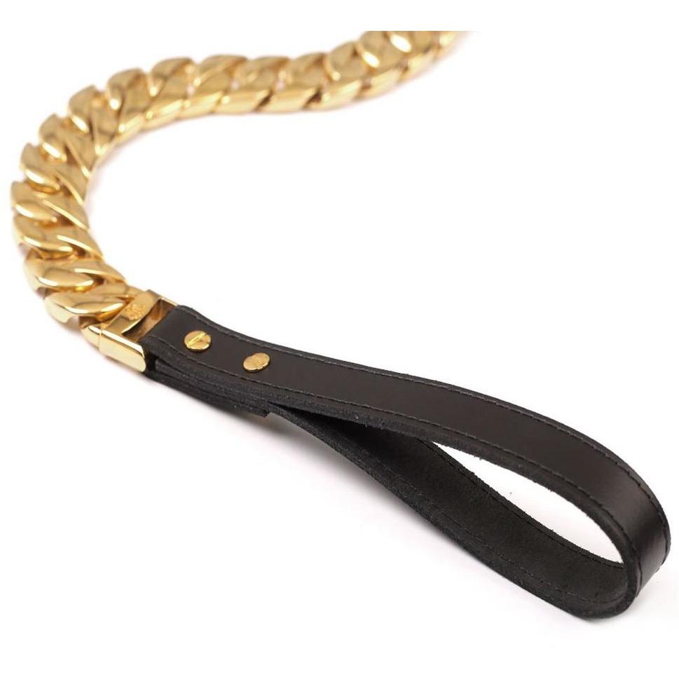 Dog Leash Cuban Link 14K Gold Plated Luxury Kilo ⛓️