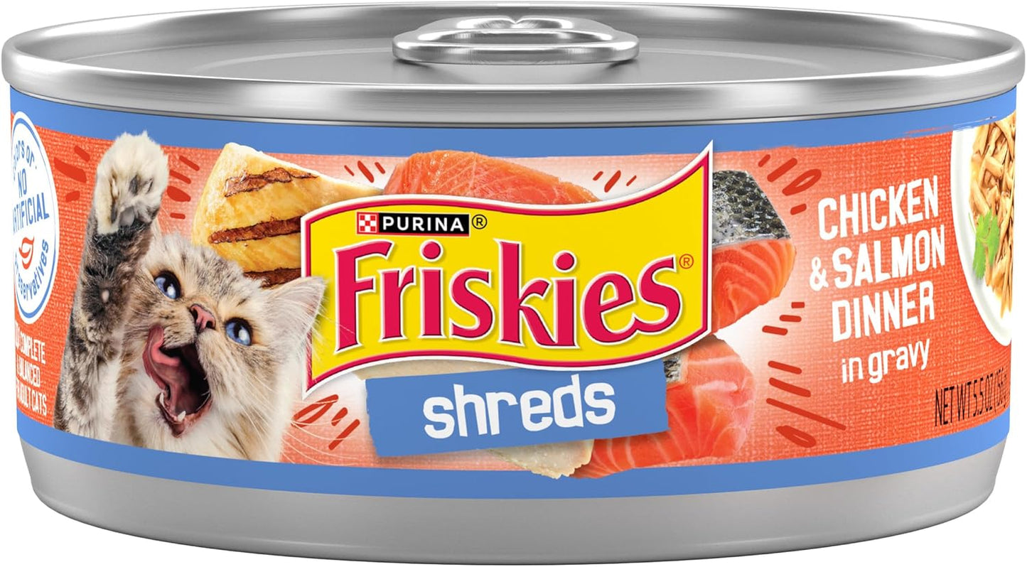 Friskies Shreds Chicken & Salmon in Gravy Wet Cat Food
