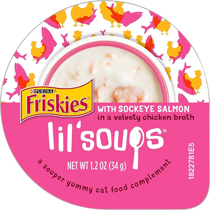 Friskies Lil Soups Sockeye Salmon in Broth Wet Cat Food (1.2oz) - Friskies Wet Cat Food - The Family Pet