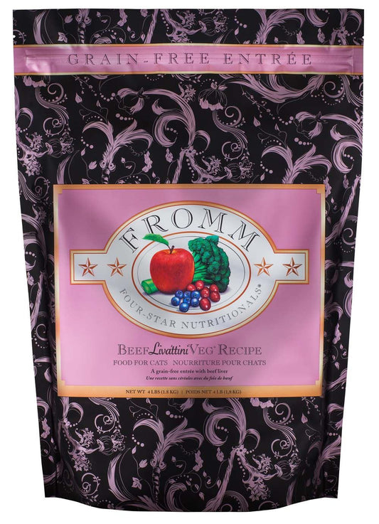 Fromm 4 Star Adult Grain - Free Beef Livattini Veg Dry Cat Food (4lb) - Fromm Dry Cat Food - The Family Pet
