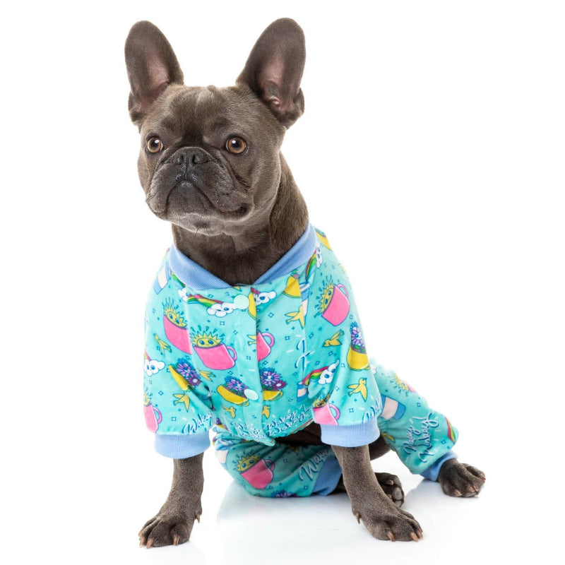 Wakey Wakey Soft Plush Blue Dog Pajamas