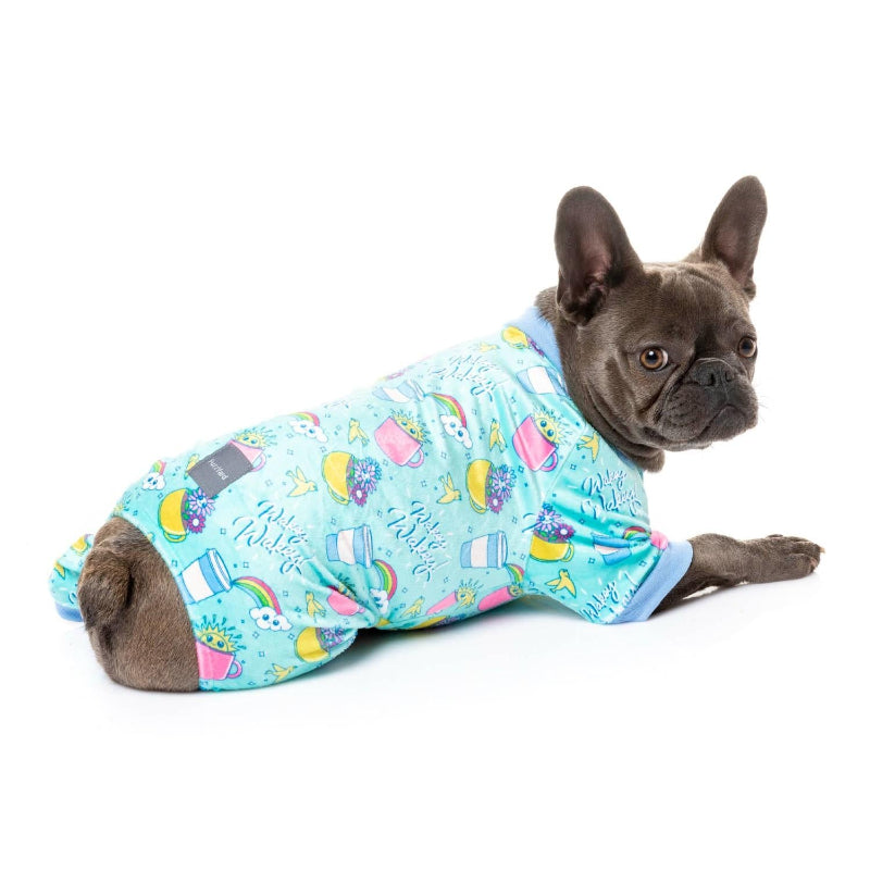 Wakey Wakey Soft Plush Blue Dog Pajamas