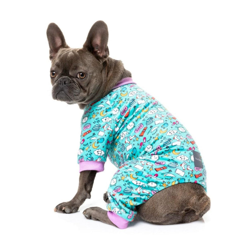 Sweet Dreams Soft Plush Green Dog Pajamas